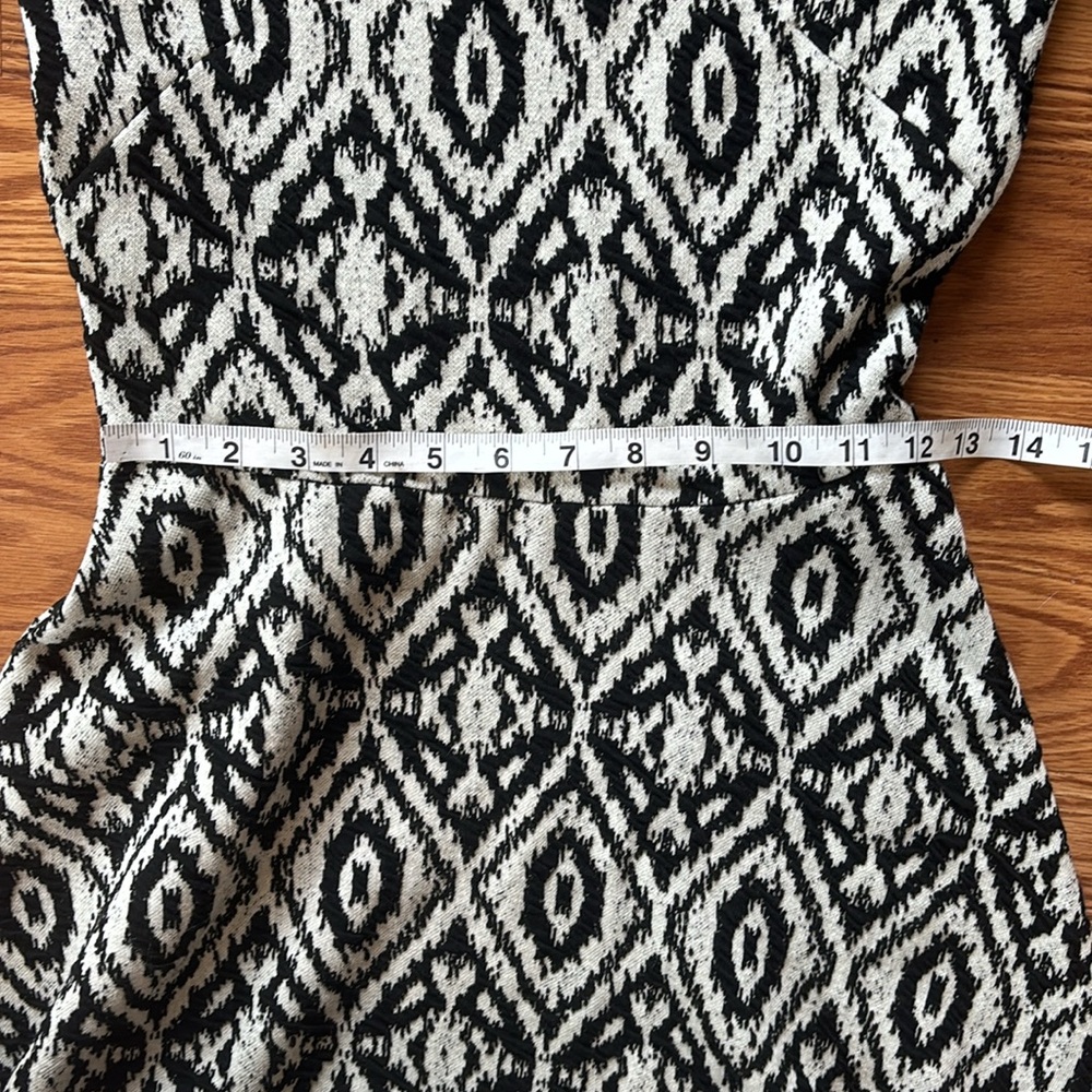 NWT H&M Black White Long Sleeve Mock Turtleneck Fit & Flare Dress Small Casual - Picture 10 of 11
